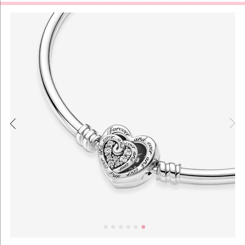 Pandora Moments Entwined Infinite Hearts Clasp Bangle💕